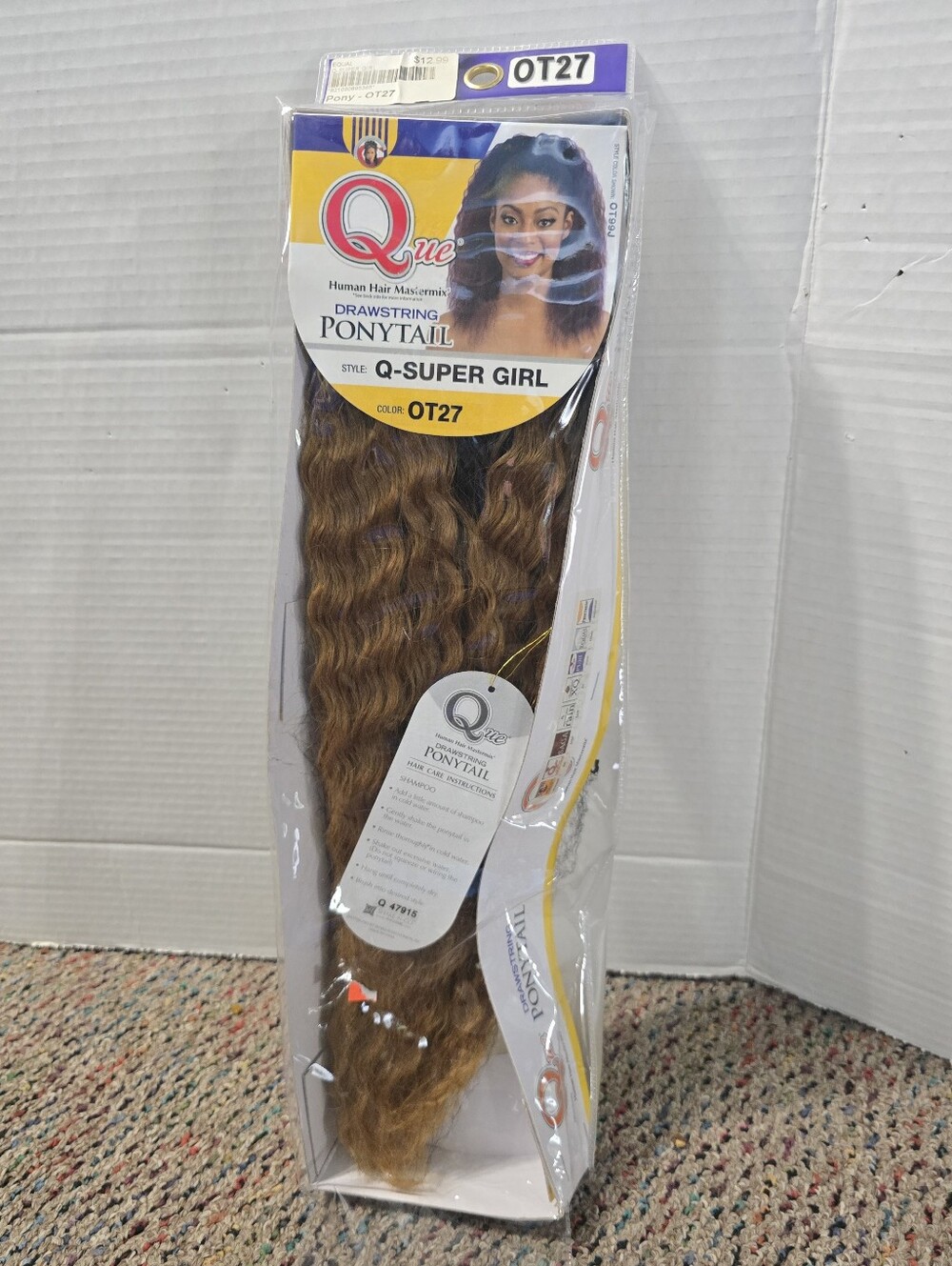 Que Q Super Girl Human Hair Master Mix Drawstring Ponytail NEW Color OT07